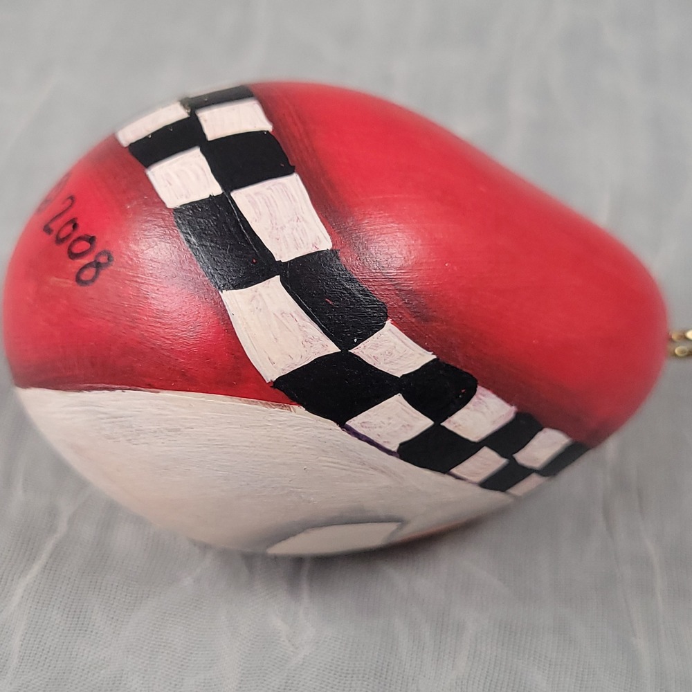 Mandigo Gourd Santa Ornament Red Hand Painted Folk Art 2008 Christmas Holiday - Picture 3 of 5